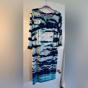 Calvin Klein Blue and White Dress